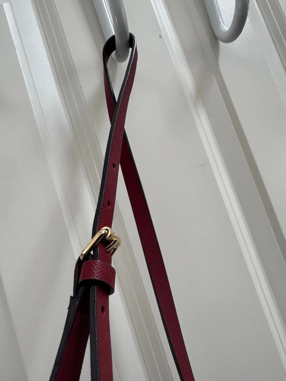 henri bendel burgundy crossbody with gold-tone accents - Picture 12 of 12